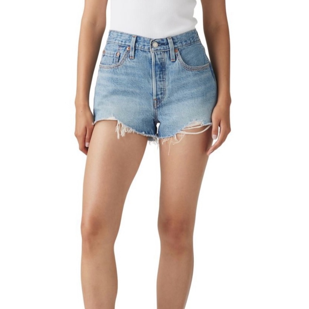 Levi's Light Blue High Waist Women's Shorts